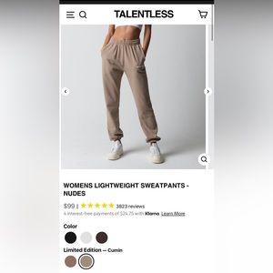 Women’s lightweight limited edition cumin sweatpants. Worn only a couple times!